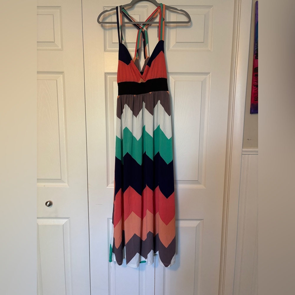 Multicolor Chevron Maxi Dress